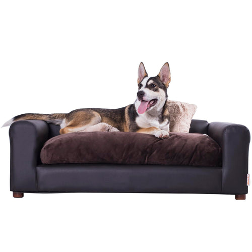Moots Premium Leatherette Pets Sofa Espresso Medium/Large